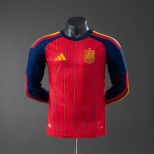 Spain Spain 2026 Home Long-Sleeve Player Version Jerseys S-4XL