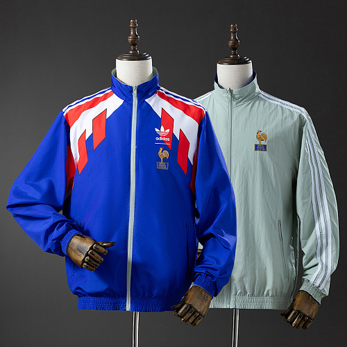 France French Reversible Jacket Windbreaker - Blue & Mint Green S-XXL