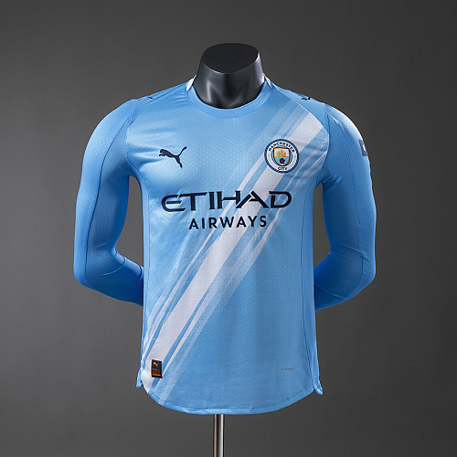 Manchester City Manchester City 25/26 Home Long-Sleeve Player Version Jerseys S-3XL