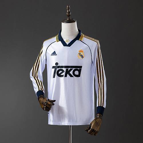 Real Madrid Real Madrid 98/00 Home Long Sleeve Retro Jersey S-XXL