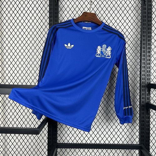 Manchester United Manchester United 2024/25 Joint Edition Blue Long Sleeves Retro Jersey S-XXL