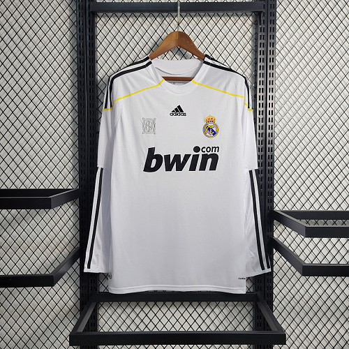 Real Madrid Retro 0910 Real Madrid Home Long Sleeve Size S-XXL