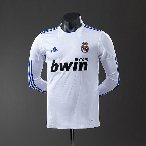 Real Madrid Real Madrid 10/11 Home Long Sleeve Player Version Retro Jersey S-3XL