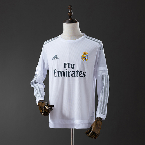 Real Madrid Real Madrid 15/16 Home Long Sleeve Retro Jersey S-XXL