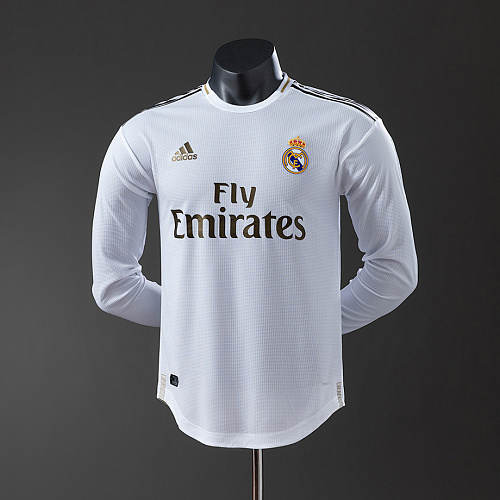 Real Madrid Real Madrid 19/20 Home Long Sleeve Player Version Retro Jersey S-3XL