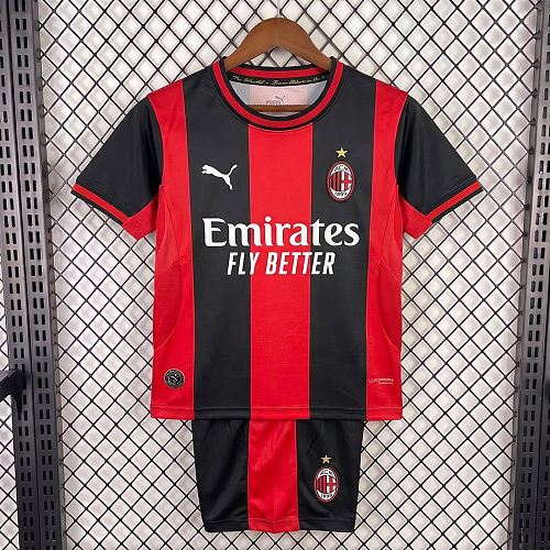 AC Milan 26/27 AC Milan Home Kids Soccer Jersey Size 16-28