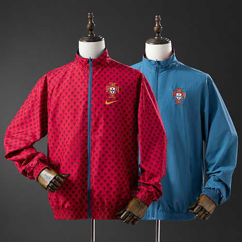 Portugal Portugal Reversible Jacket Windbreaker - Red & Cyan S-XXL