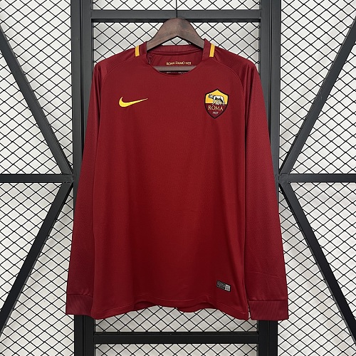 Roma Retro Long Sleeve Roma 17/18 Home S-XXL