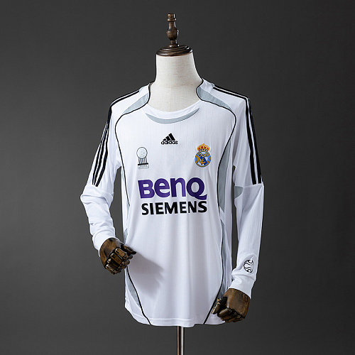 Real Madrid Real Madrid 2006/07 Home Long Sleeve Retro Jersey S-XXL