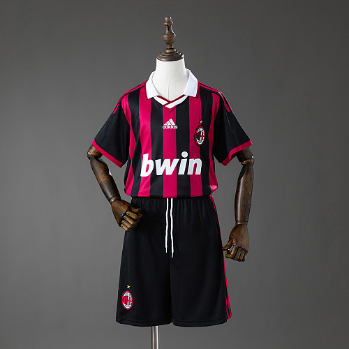 AC Milan AC Milan 09/10 Home Retro Kids Kit Jersey Size 16-28