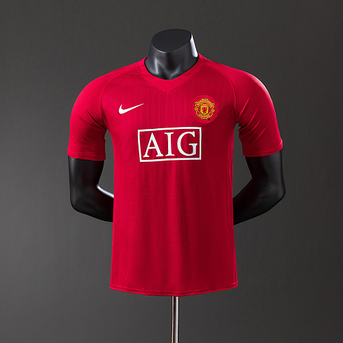 Manchester United M-U 07/08 Home Player Version Retro Jersey S-3XL