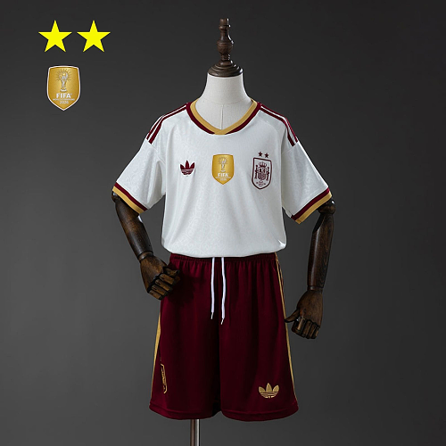 Spain Spain 2026 Away 2-Star Champion Edition Kids Kit Jersey Size 16-28