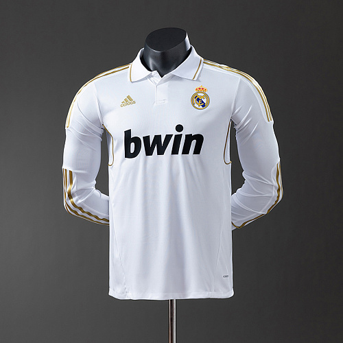 Real Madrid Real Madrid 11/12 Home Long Sleeve Player Version Retro Jersey S-3XL