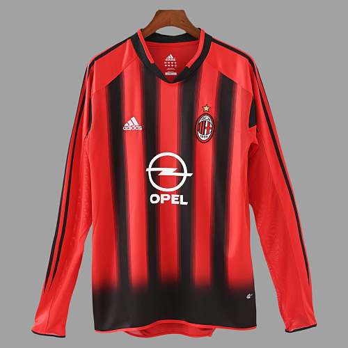 AC Milan 04/05 AC Milan Home Long Sleeve Retro Soccer Jersey
