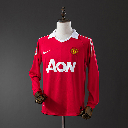 Manchester United M-U 2010/11 Home Long Sleeve Retro Jersey S-XXL