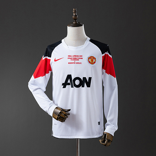 Manchester United M-U 10/11 Away Long Sleeve Retro Jersey S-XXL