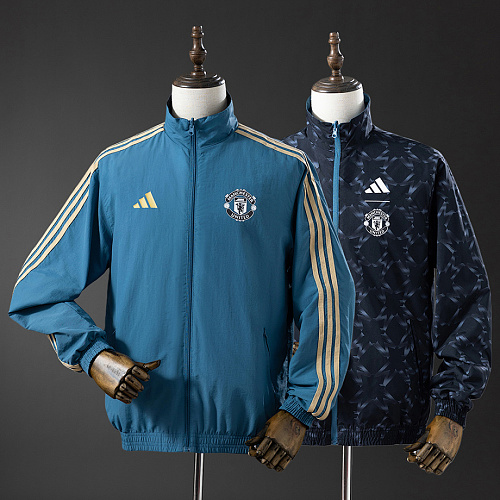 Manchester United M-U Reversible Jacket Windbreaker - Blue&Black S-XXL