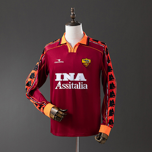 Roma Roma 98/99 Home Long Sleeve Retro Jersey S-XXL