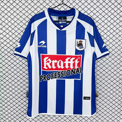 Real Sociedad 02/03 Real Sociedad Home Retro Soccer Jersey