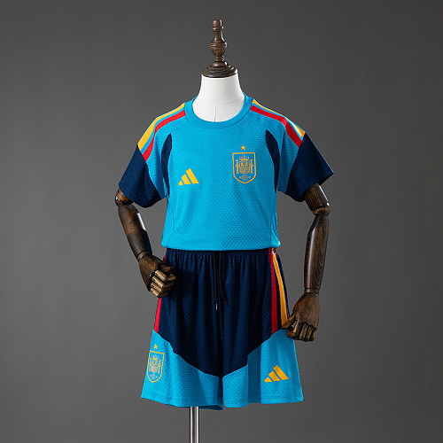 Spain Spain 2026 Player Version Training Kids Kit Jersey - Blue Size 16-28