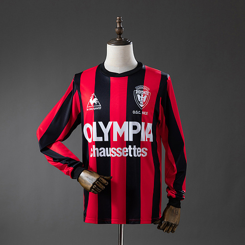 OGC Nice OGC Nice 77/78 Home Long-Sleeve Retro Jersey S-XXL