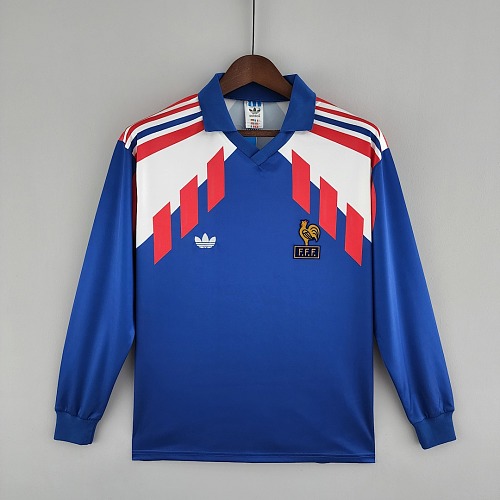 France Retro Long Sleeve 88/90 France home S-XXL