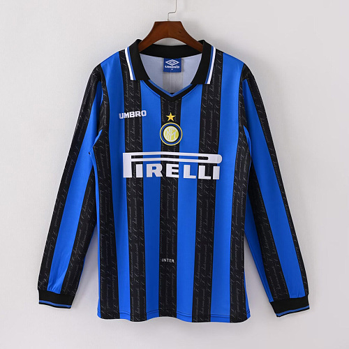 Inter Milan 97/98 Inter Milan Home Long Sleeve Retro Soccer Jersey