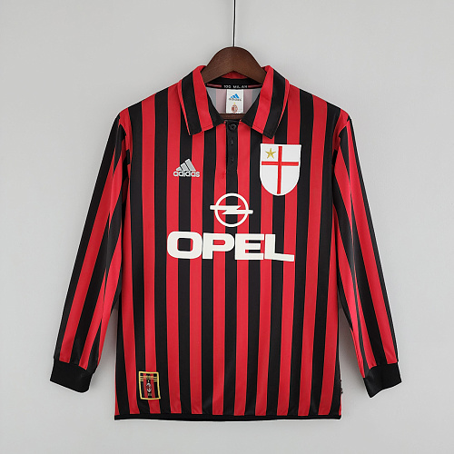 AC Milan Retro Long Sleeve 99/00 AC Milan home S-XXL
