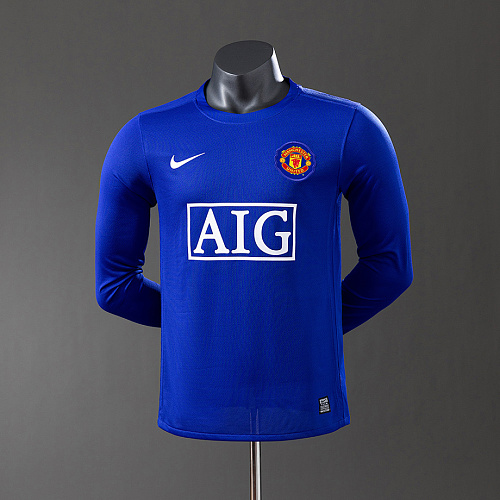 Manchester United M-U 08/09 Third Away Long Sleeve Player Version Retro Jersey S-3XL
