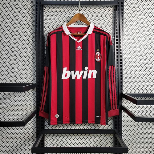 AC Milan Retro Long Sleeve 2009-10 AC Milan Home Size S-XXL