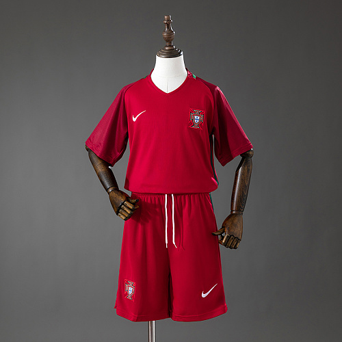 Portugal Portugal 16/17 Home Retro Kids Kit Jersey Size 16-28