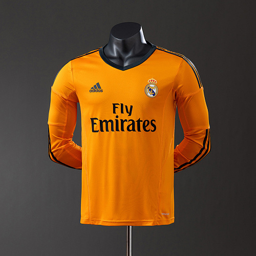 Real Madrid Real Madrid 13/14 Third Away Long Sleeve Player Version Retro Jersey S-3XL