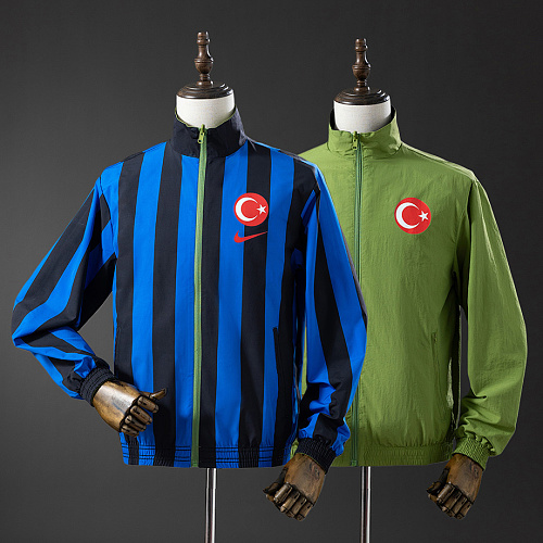 Turkey Türkiye Reversible Jacket Windbreaker - Blue & Green, S-XXL