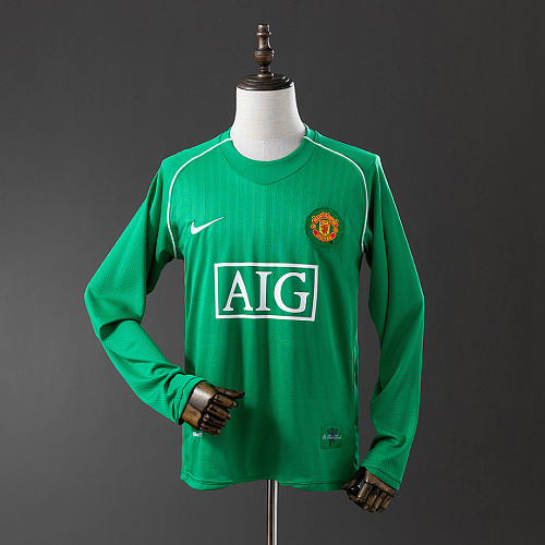 Manchester United M-U 07/08 Goalkeeper Long Sleeve Retro Jersey S-XXL