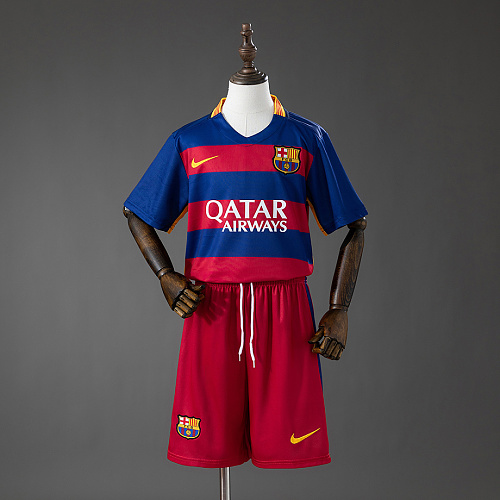 Barcelona Barcelona 15/16 Home Retro Kids Kit Jersey Size 16-28