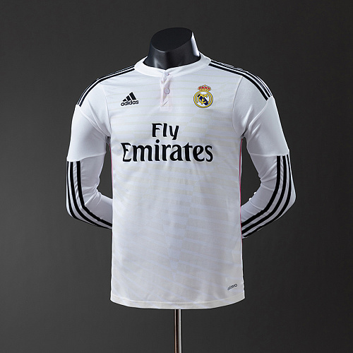 Real Madrid Real Madrid 14/15 Home Long Sleeve Player Version Retro Jersey S-3XL