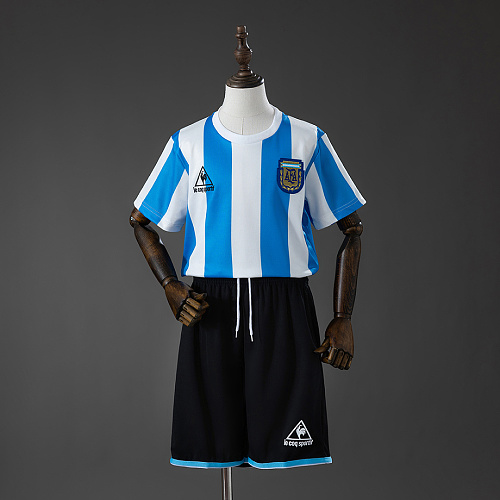 Argentina Argentina 1986 Home Retro Kids Kit Jersey Size 16-28