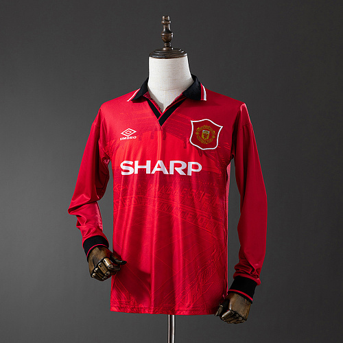 Manchester United M-U 1994/96 Home Long Sleeve Retro Jersey S-XXL