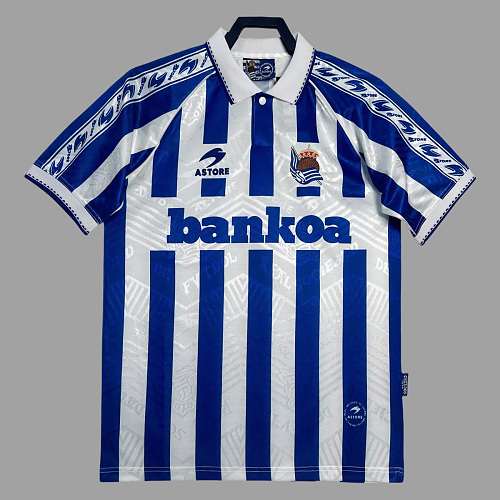Real Sociedad 94/95 Real Sociedad Home Retro Soccer Jersey
