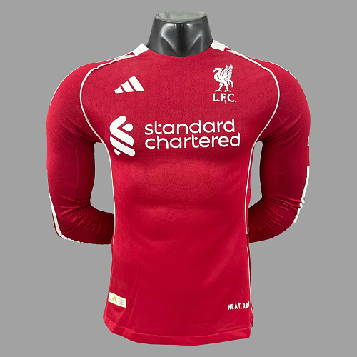 Liverpool 25/26 Liverpool Home Long Sleeve Player Version Soccer Jersey