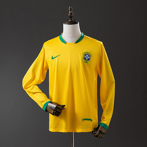 Brazil Brazil 2006 Home Long Sleeve Retro Jersey S-XX
