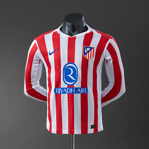 Atletico Madrid 25/26 Player Long Sleeve Atletico Madrid Home Jersey S-3XL