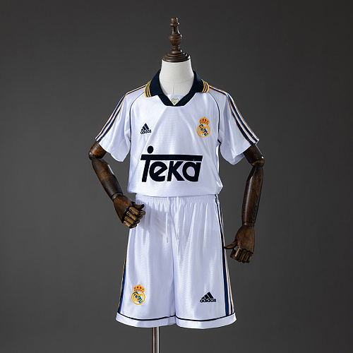 Real Madrid Real Madrid 98/00 Home Retro Kids Kit Jersey SIZE 16-28