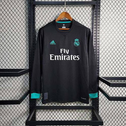 Real Madrid Retro Long Sleeve 17-18 Real Madrid Away Size S-XXL