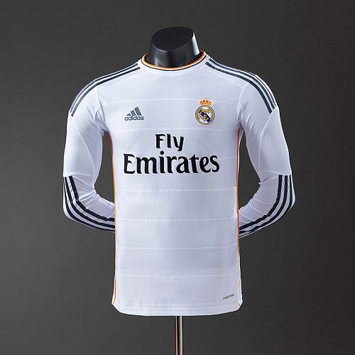 Real Madrid Real Madrid 13/14 Home Long Sleeve Player Version Retro Jersey S-3XL