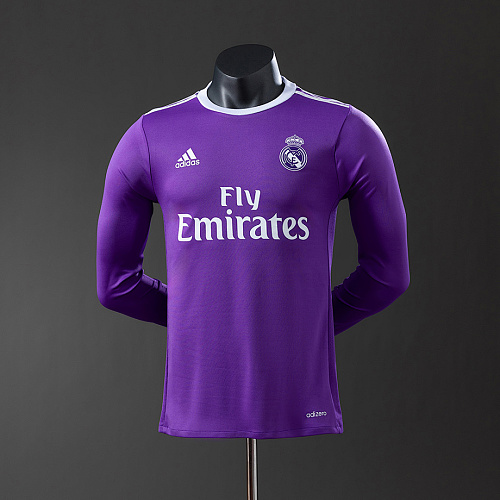 Real Madrid Real Madrid 16/17 Away Long Sleeve Player Version Retro Jersey S-3XL