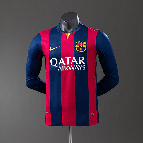 Barcelona Barcelona 14/15 Home Long Sleeve Player Version Retro Jersey S-3XL