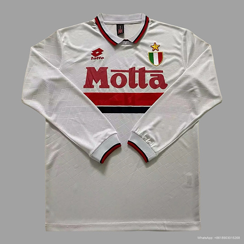 AC Milan 93/94 AC Milan Away Long Sleeve Retro Soccer Jersey