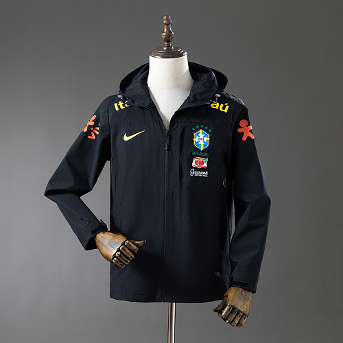 Brazil Brazil Windproof Jacket - Black S-XXL
