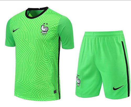 France 2122 France Green Short Sleeve Goalkeeper S-XXL (can be sold separately)